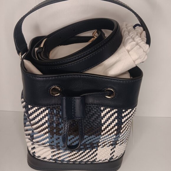 BRAND NEW TORY BURCH ROBINSON PLAID BUCKET BAG - Picture 8 of 10
